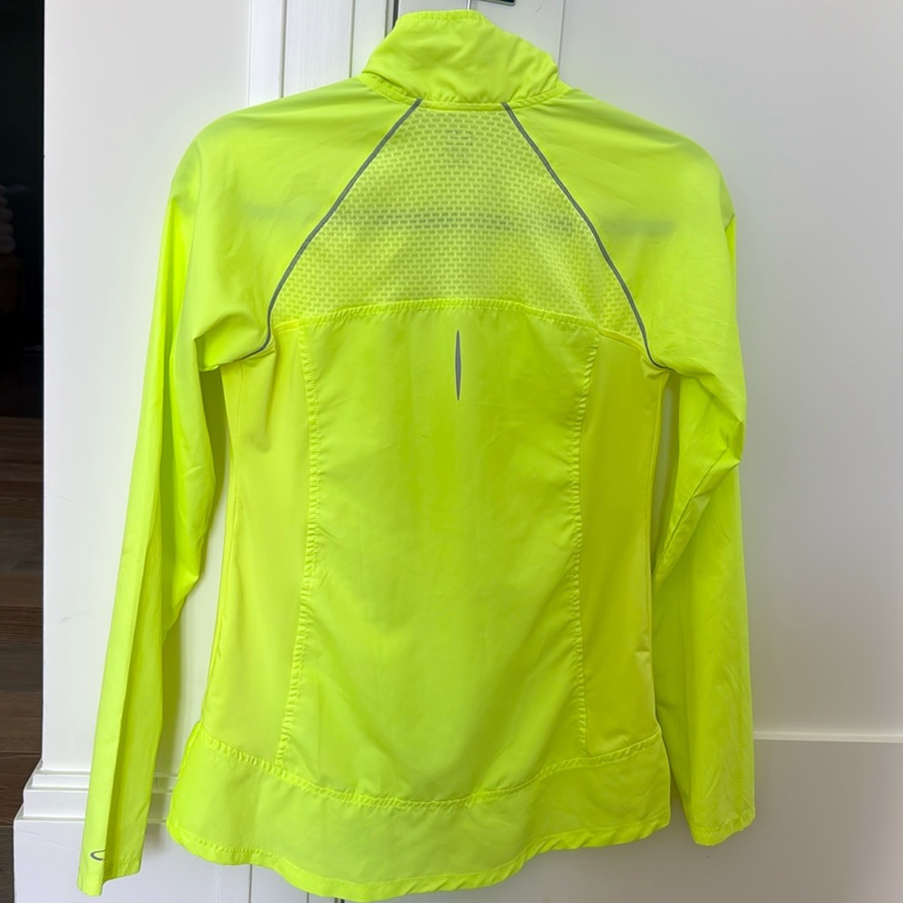 Champion Women's Neon Yellow Jacket windbreaker zipper pockets &closure. XS/TP - Picture 9 of 14